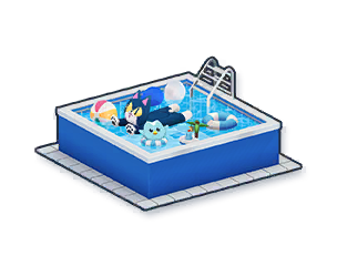 浮き輪付きの小型プール